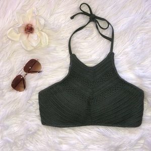 Xhilaration crochet halter bikini top XL